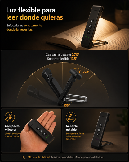 Lámpara de Lectura con Luz Suave y Ajuste Total de Brillo